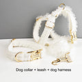 D&D Paws  Wedding White Lace Dog Collar, Harness & Leash Set – Modern Luxe Personalized