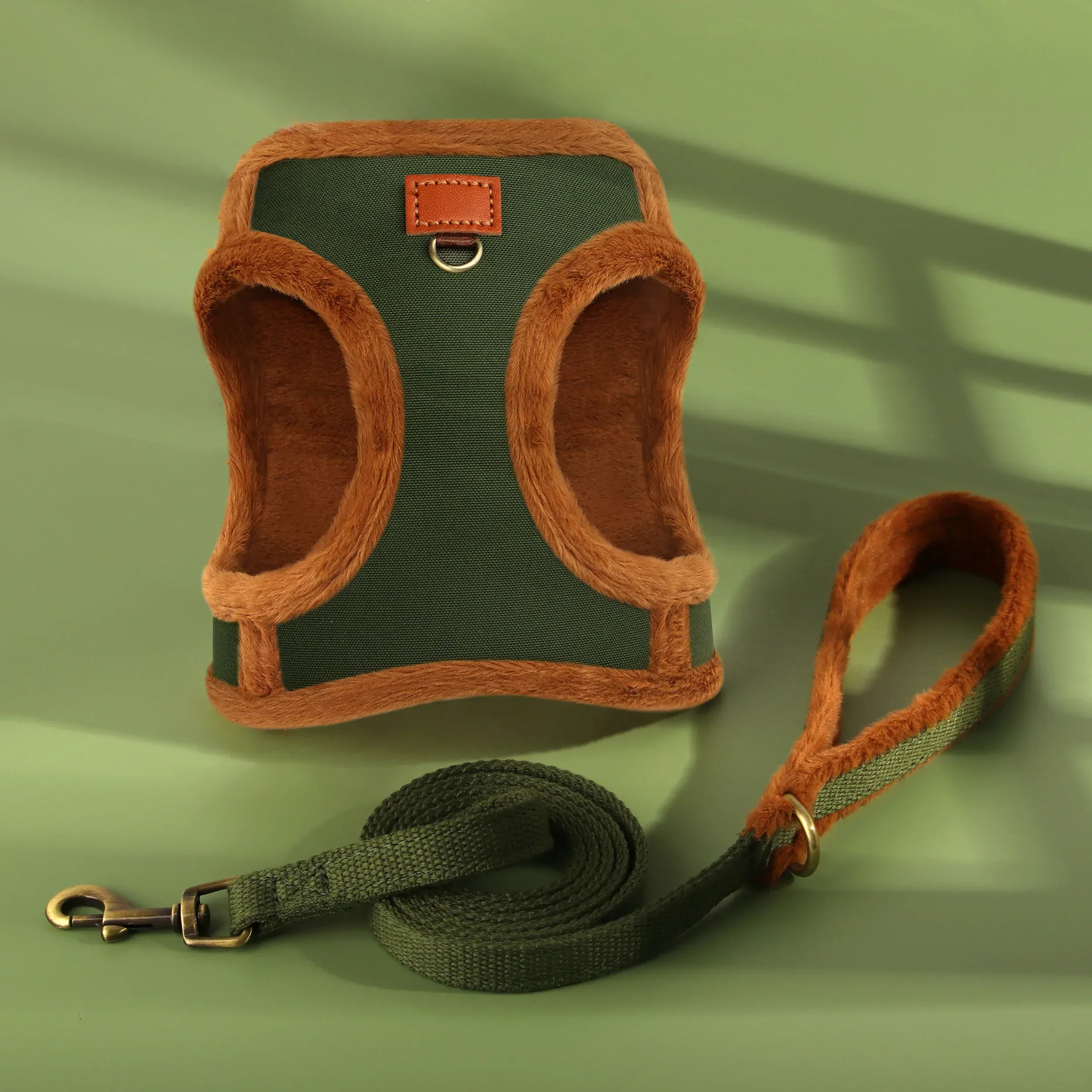 DDPaws  3 Layer Warm Dog Harness Leash Set Soft Padded Dog Harnesses Vest Winter Pet Puppy Walking Vest Lead for Small Medium Dogs Pug