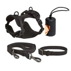 DDPaws  Black 4 Pieces / XS 4-Piece Set Dog Harness Dog Leash Dog Collar Adjustable Waterproof Easy To Clean Dog Vest Harness With Dog Poop Bag Holder