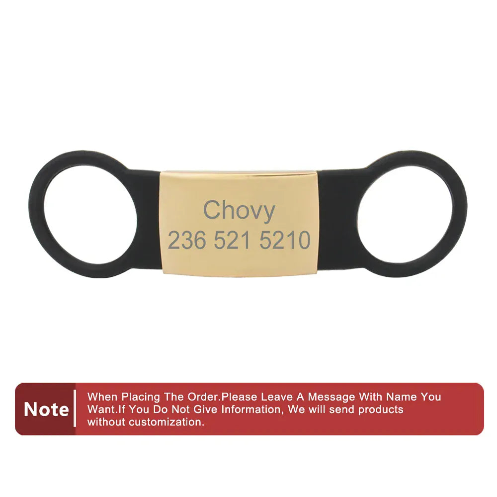 DDPaws  black / S 61x13mm Personalized Silicone Pet ID Tag