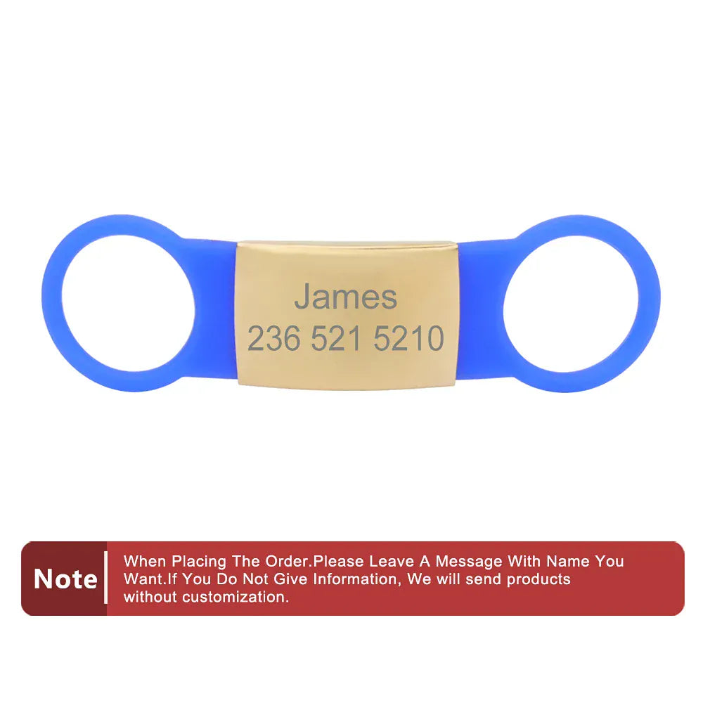 DDPaws  Blue / S 61x13mm Personalized Silicone Pet ID Tag