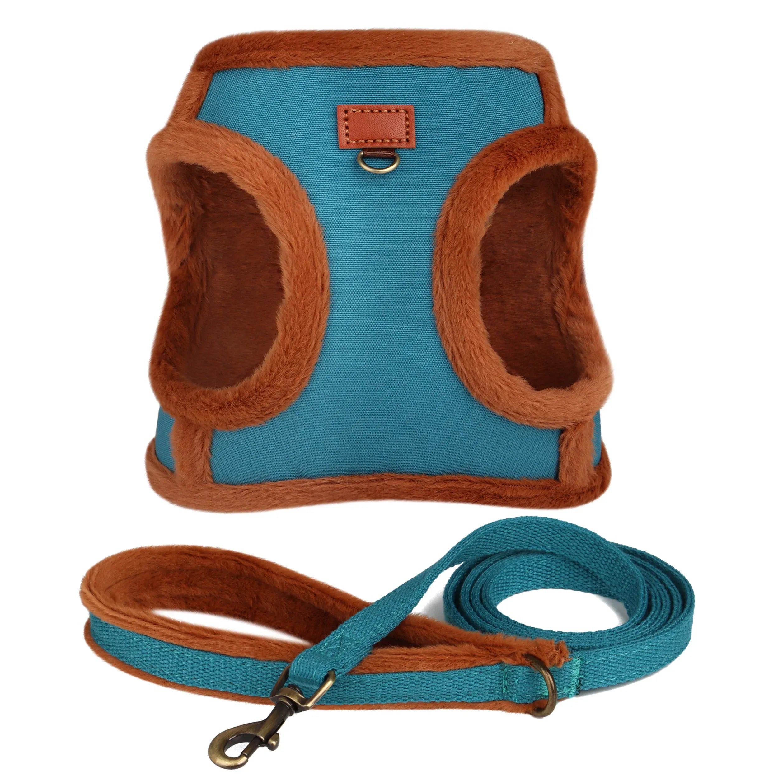 DDPaws  Blue / XS（old） 3 Layer Warm Dog Harness Leash Set Soft Padded Dog Harnesses Vest Winter Pet Puppy Walking Vest Lead for Small Medium Dogs Pug