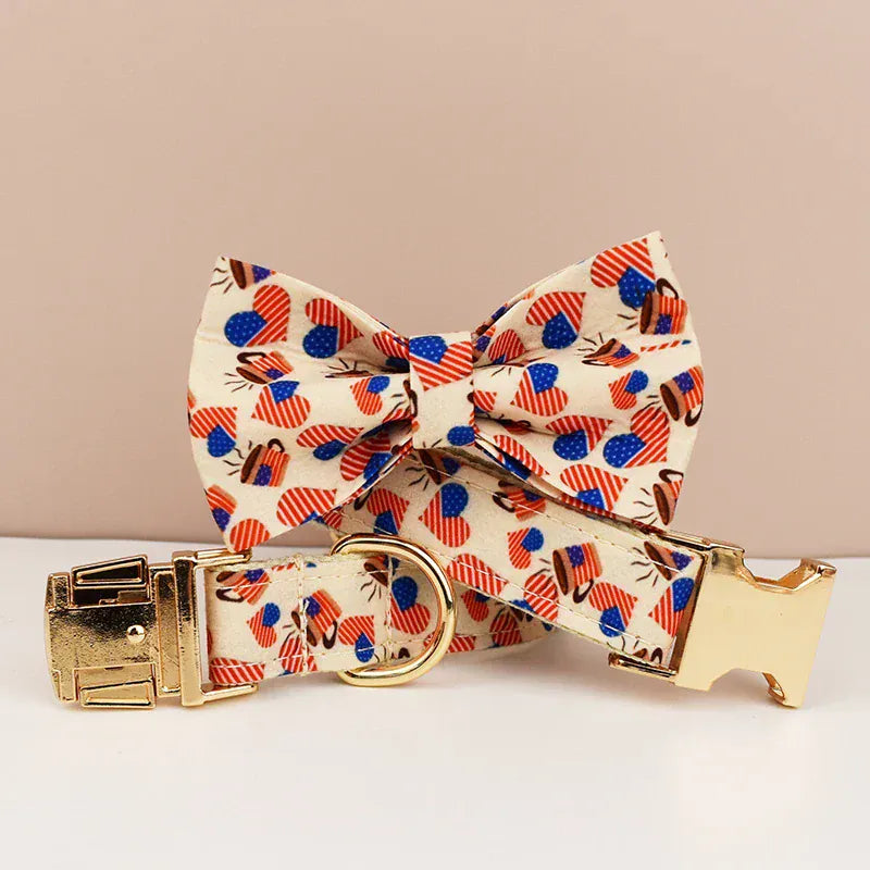 DDPaws  Personalized American Flag Luxury Classic Set