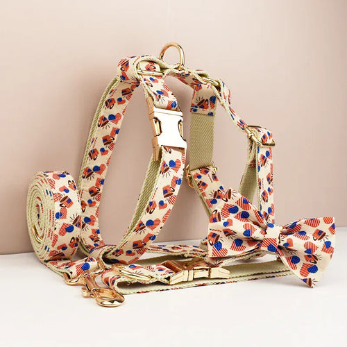 DDPaws  Personalized American Flag Luxury Classic Set