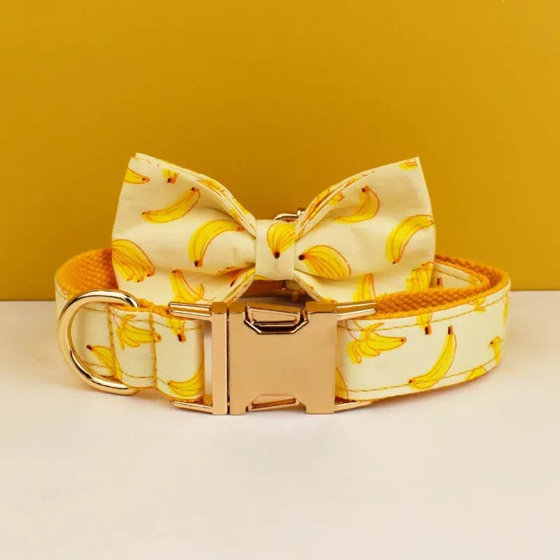 DDPaws  Bowtie Collar / XS Banana Print Cotton Set