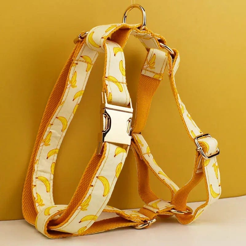 DDPaws  Harness / XS Banana Print Cotton Set