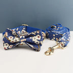 DDPaws  Personalized Blue Bloom Soft Cotton Floral Classic Set