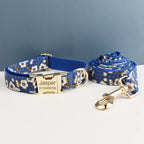 DDPaws  Personalized Blue Bloom Soft Cotton Floral Classic Set