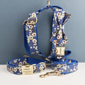 DDPaws  Personalized Blue Bloom Soft Cotton Floral Classic Set