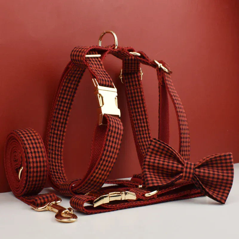 DDPaws  Personalized Gray Lattice Designer Classic Set