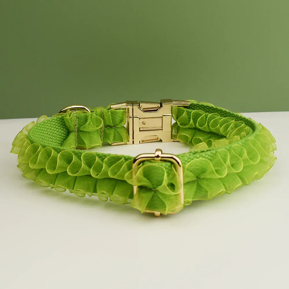 DDPaws  Personalized Green Lace Floral Classic Set