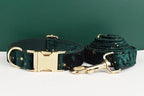 DDPaws  Personalized Green Velvel Floral Classic Set