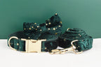 DDPaws  Personalized Green Velvel Floral Classic Set