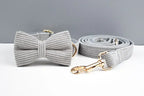 DDPaws  Personalized Light Grey Corduroy Classic Set