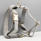 DDPaws  Personalized Light Grey Corduroy Classic Set