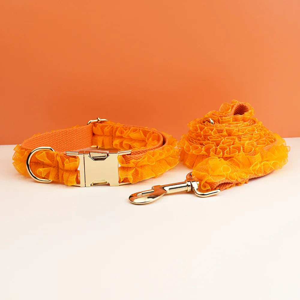 DDPaws  Personalized Orange Lace Classic Set