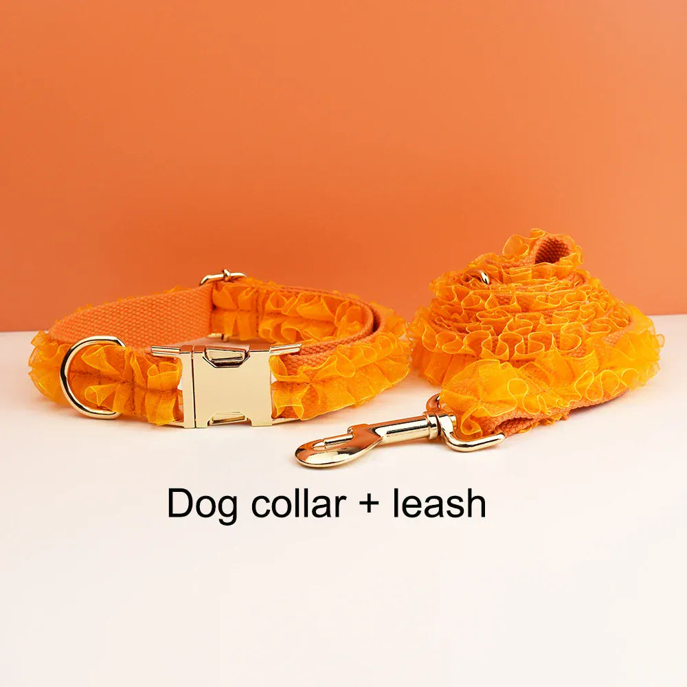 DDPaws  Personalized Orange Lace Classic Set