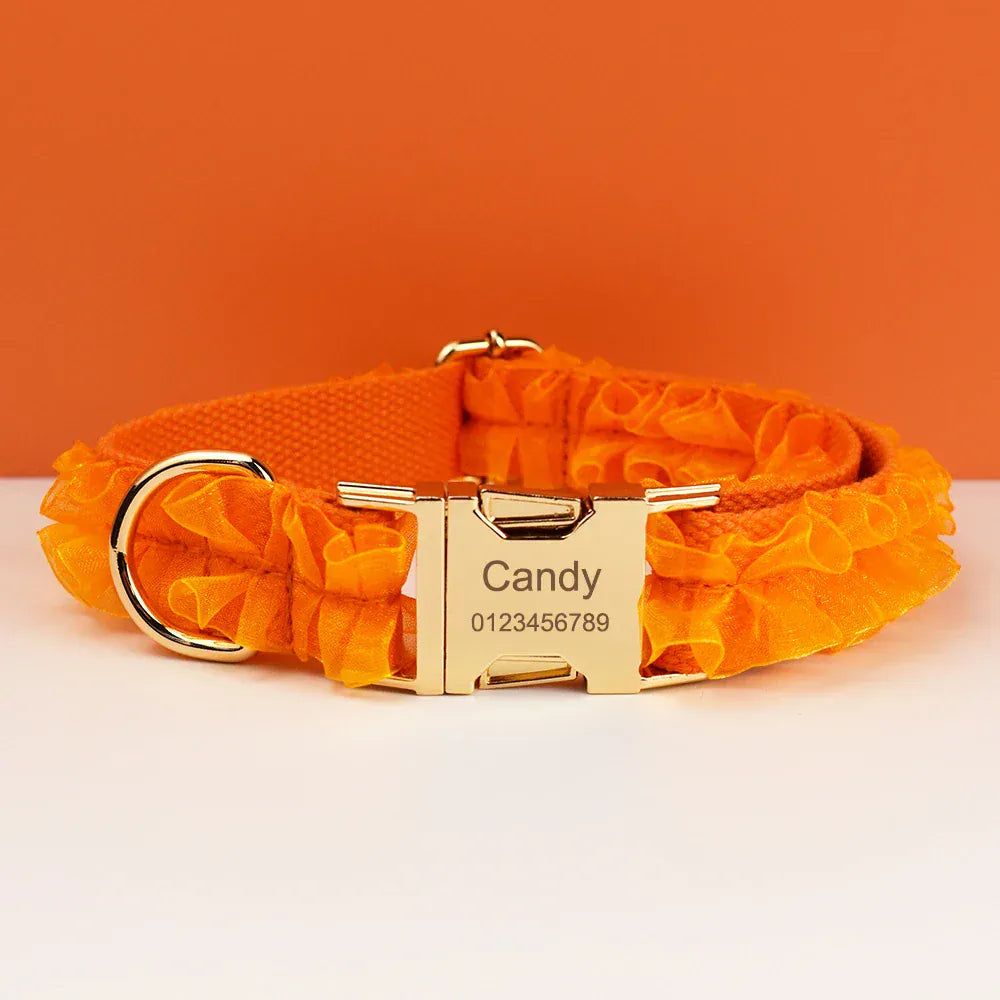 DDPaws  Personalized Orange Lace Classic Set