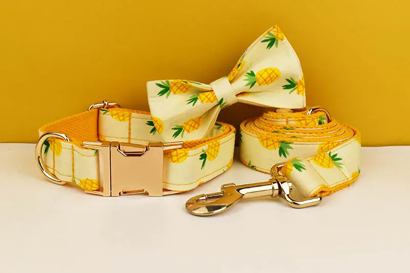 DDPaws  Personalized Pineapple Print Cotton Classic Set