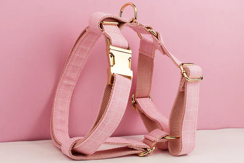 DDPaws  Personalized Pink Plaid Classic Set