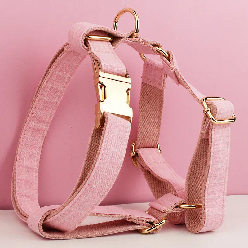 DDPaws  Personalized Pink Plaid Classic Set