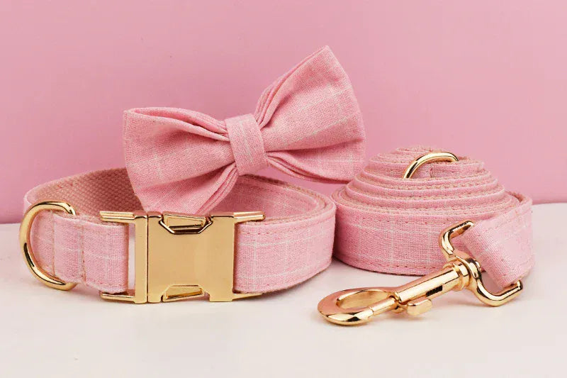 DDPaws  Personalized Pink Plaid Classic Set
