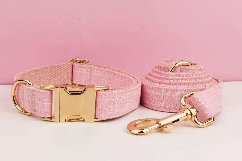 DDPaws  Personalized Pink Plaid Classic Set