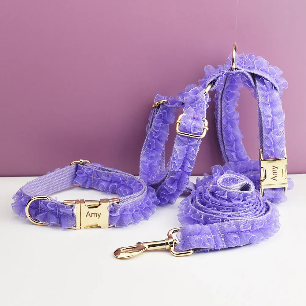 DDPaws  Personalized Purple Lace Classic Set