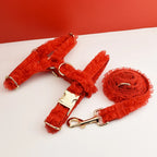 DDPaws  Personalized Red Lace Floral Classic Set