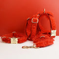 DDPaws  Personalized Red Lace Floral Classic Set