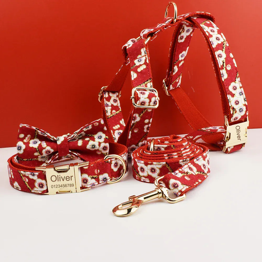 DDPaws  Personalized Soft Cotton Floral Luxury Class Set