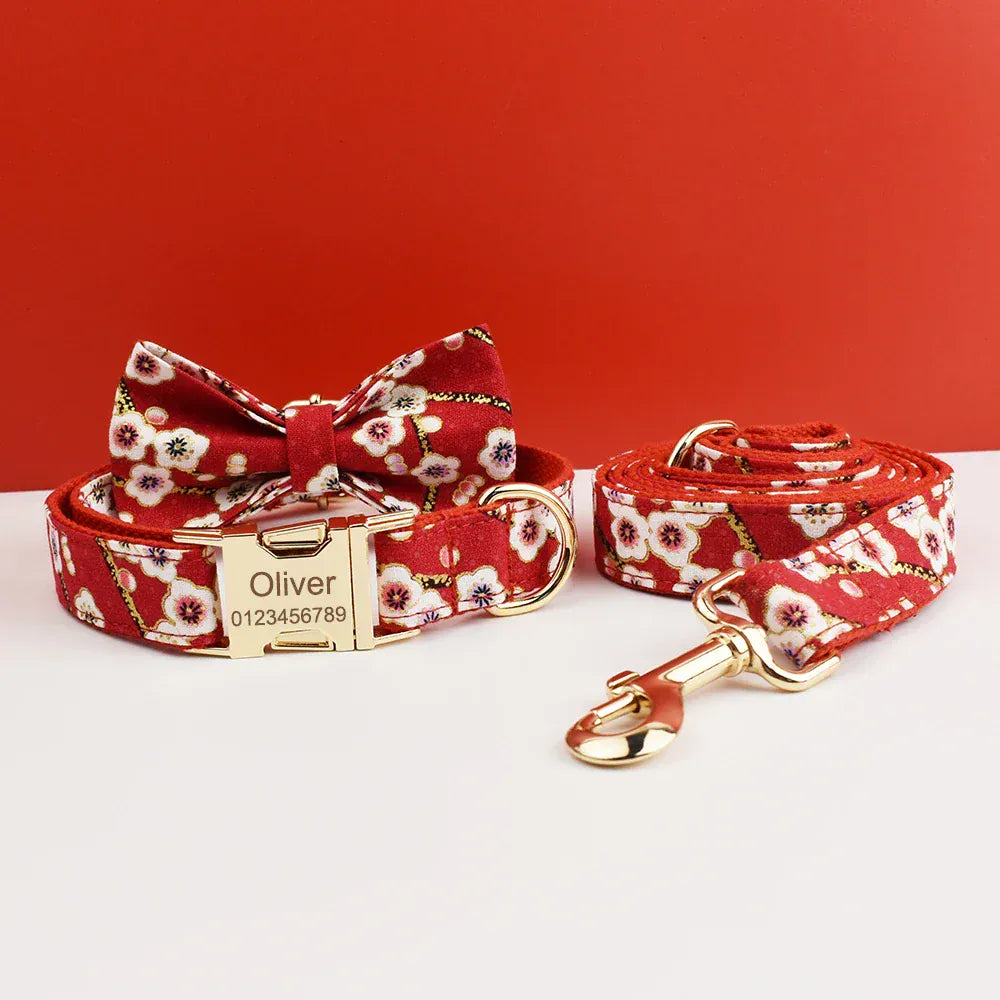 DDPaws  Personalized Soft Cotton Floral Luxury Class Set