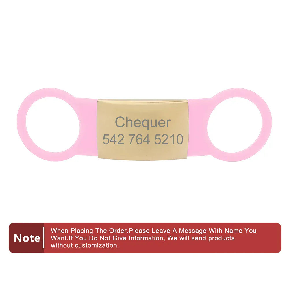 DDPaws  Pink / S 61x13mm Personalized Silicone Pet ID Tag