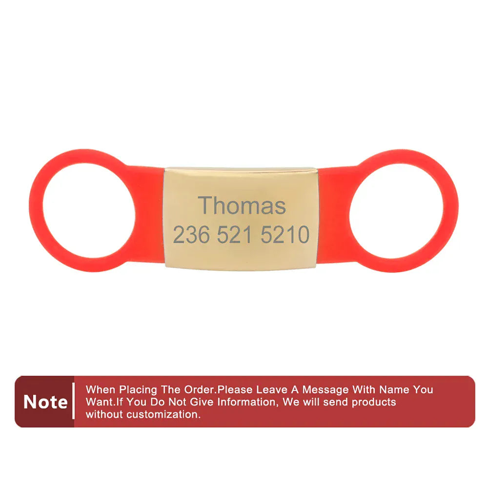 DDPaws  Red / S 61x13mm Personalized Silicone Pet ID Tag