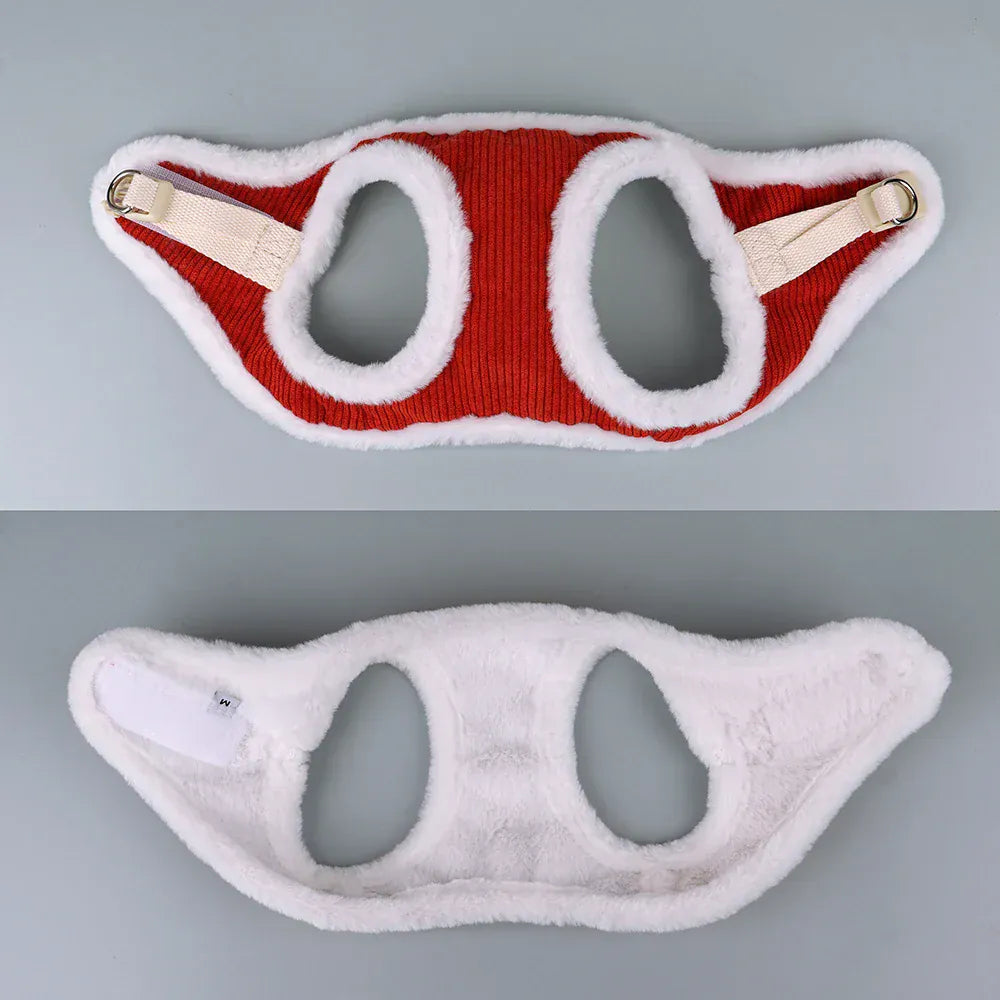 DDPaws  Winter Warm Dog Harness Leash Set Soft Plush Cat Puppy Vest For Small Medium Dogs Chihuahua Yorkie Harnesses With Matching Lead