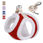 DDPaws  Winter Warm Dog Harness Leash Set Soft Plush Cat Puppy Vest For Small Medium Dogs Chihuahua Yorkie Harnesses With Matching Lead