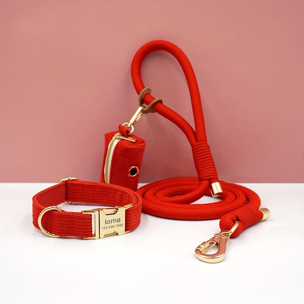 Personalized Corduroy Dog Walking Set