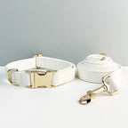 D&D Paws  Collar + Leash / XS White Leather Set