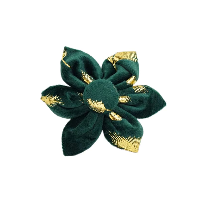 Green Feather Velvet Floral Set