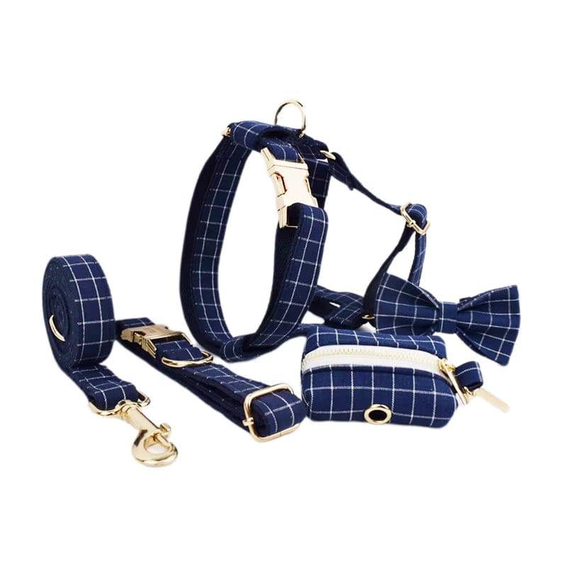 Plaid Dark Blue Set