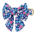 D&D Paws Bowtie Designed Navy Retrol Floral Dog Vest Set