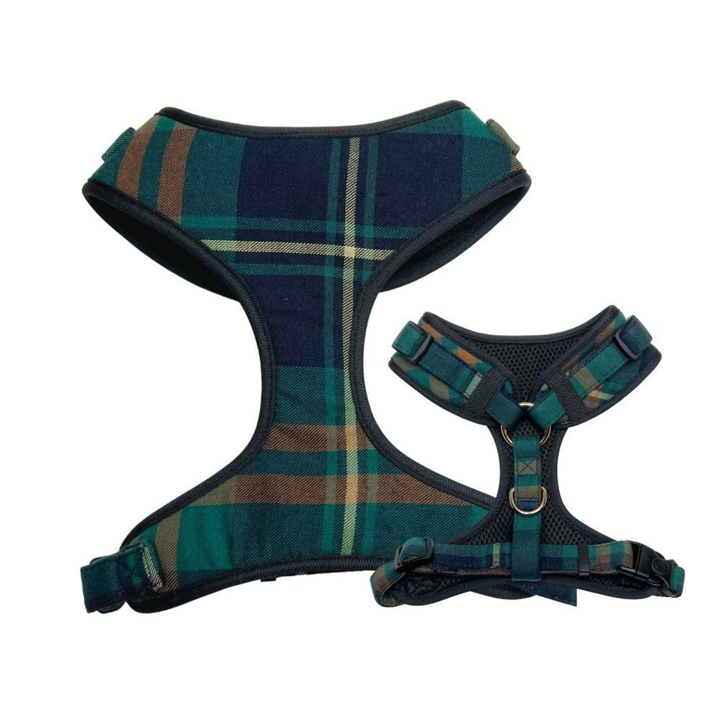 D&D Paws Harness / XS Designed Plaid Dog Vest Set [Made-to-Order]