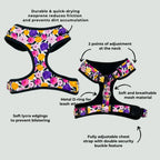 D&D Paws Designed Purple Floral Dog Vest Set
