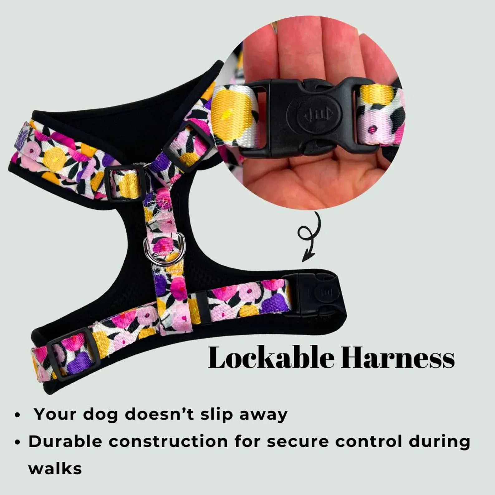 D&D Paws Designed Purple Floral Dog Vest Set