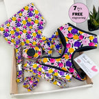 D&D Paws Designed Purple Floral Dog Vest Set