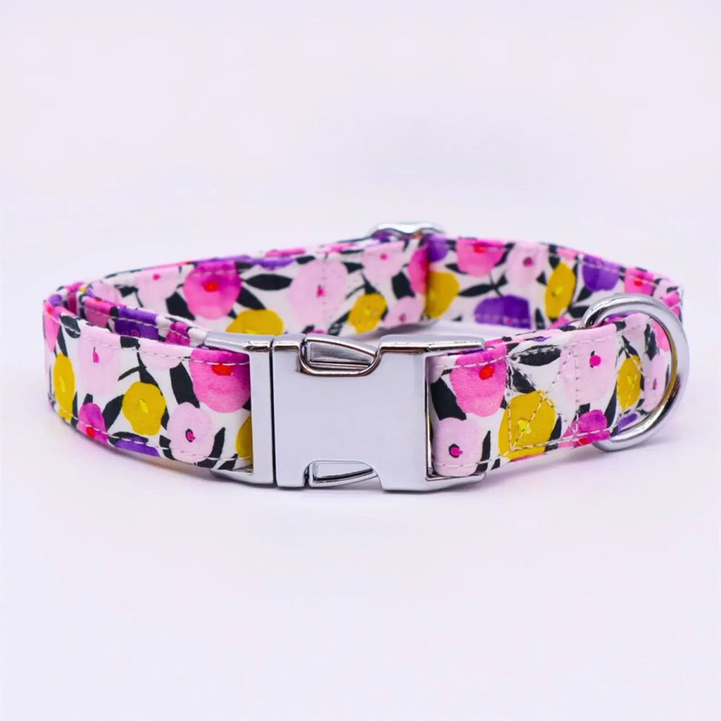 D&D Paws Collar Designed Purple Floral Dog Vest Set