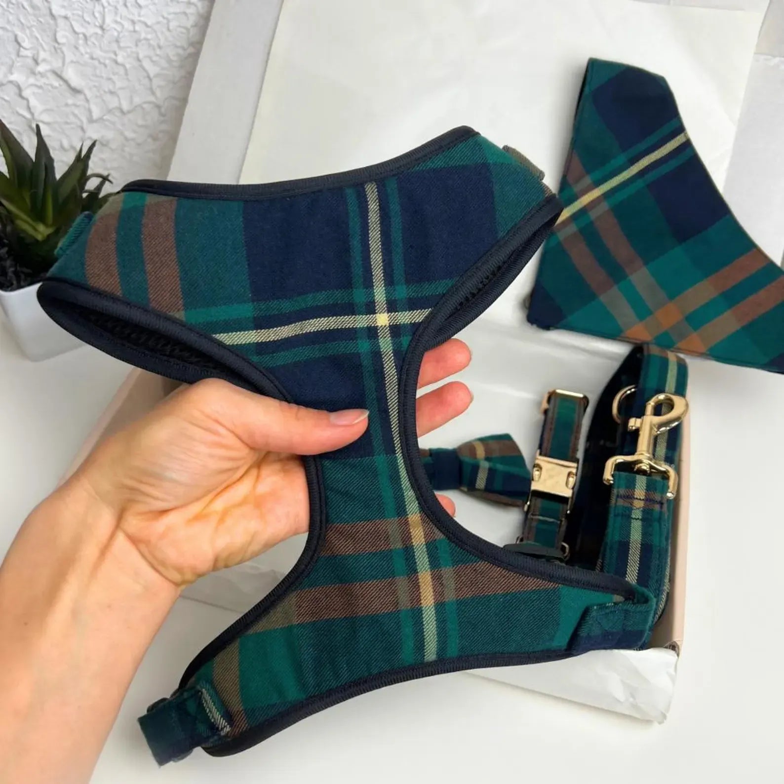 D&D Paws Designed Plaid Dog Vest Set [Made-to-Order]