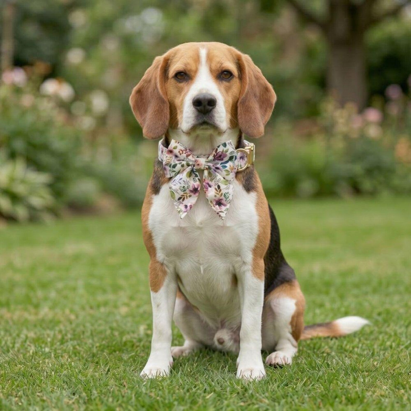 Spring Floral Dog Collar and Leash Set