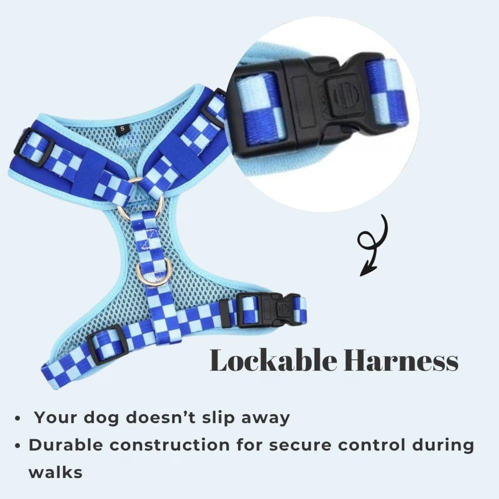 Designed Blue Caro Dog Vest Set