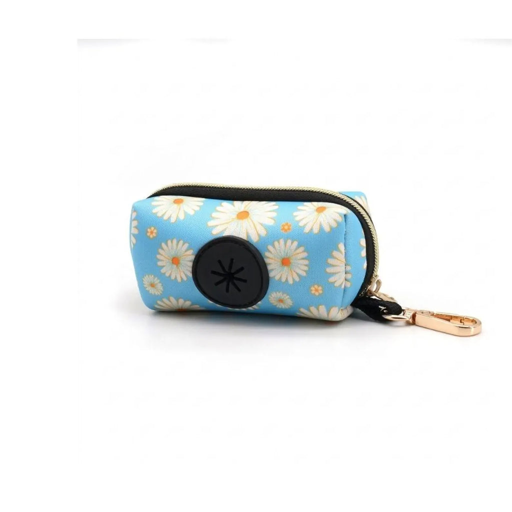 D&D Paws Poop Bag Holder Designed Blue Daisy Dog Vest Set
